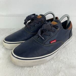 Levi's Ethan C Nappa Sneakers Men’s Size 7.5 Navy Blue Low Top Casual